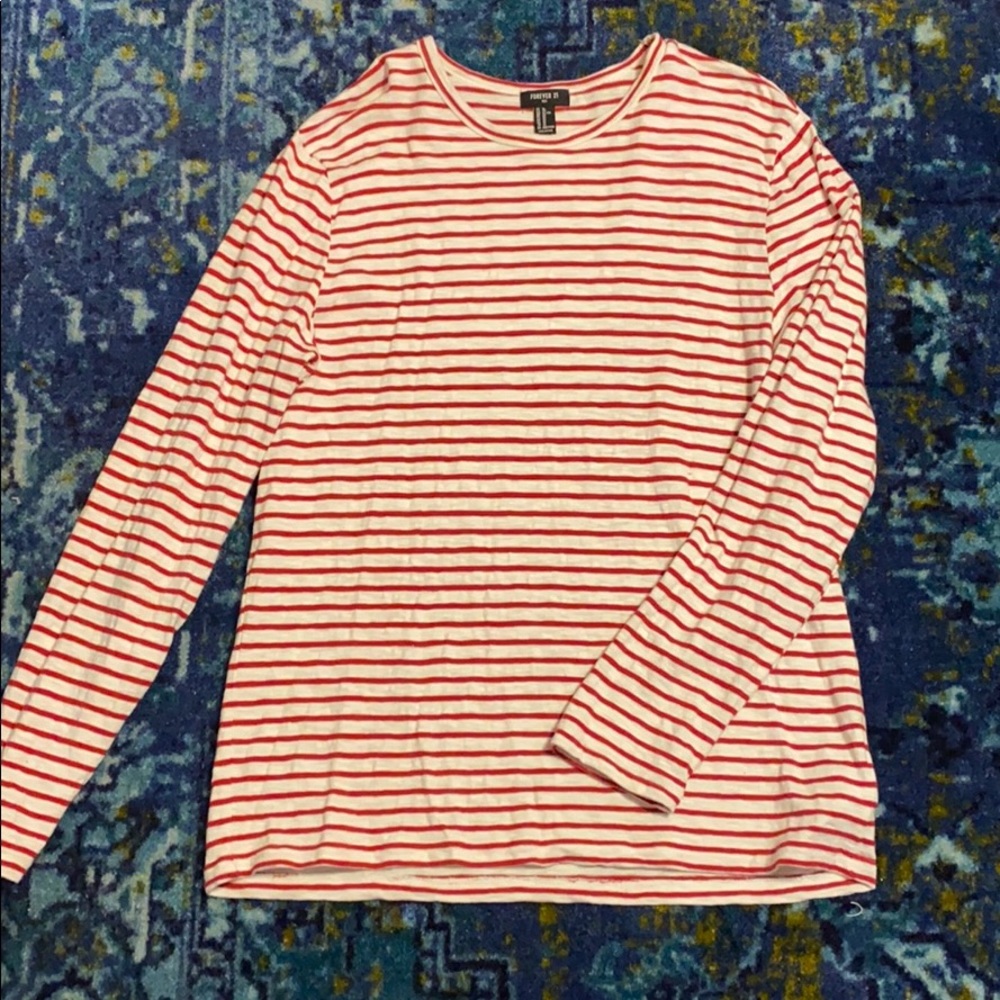 Forever 21 Long Sleeve Striped Waldo Shirt